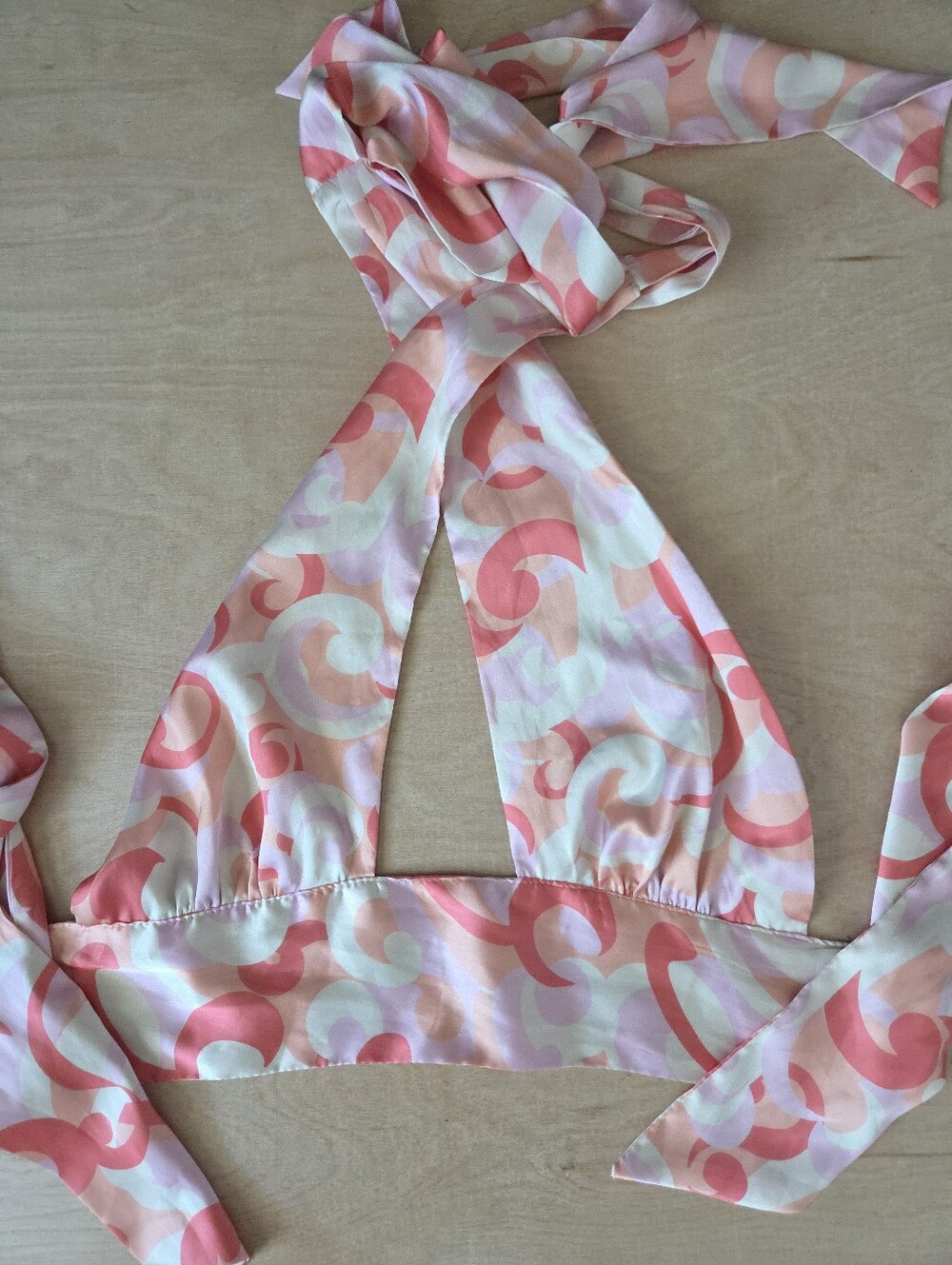Satin Cross Front Halter Top